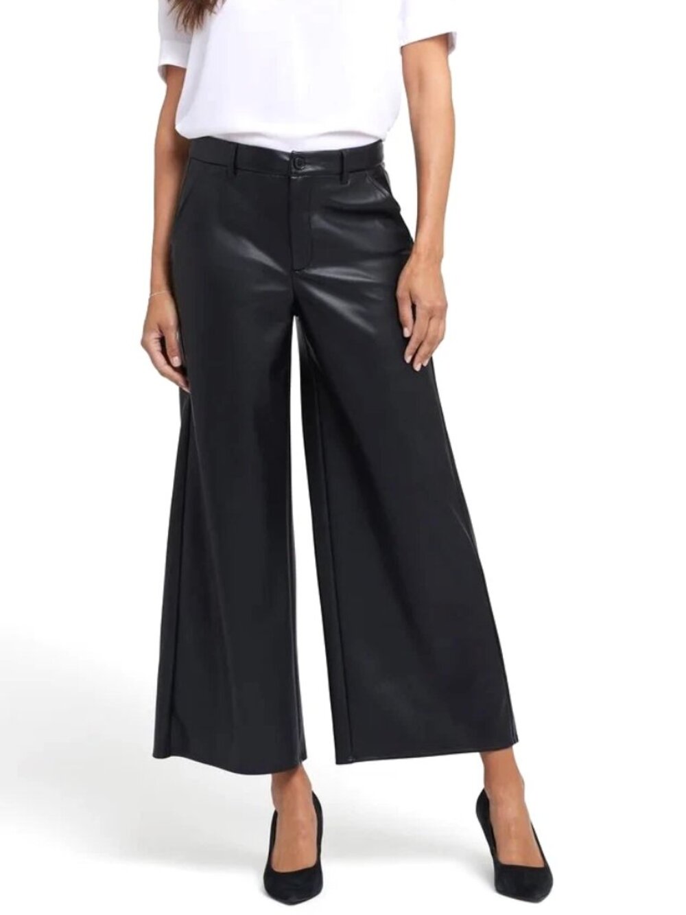 NYDJ Womens Pants Size 14 Vegan Stretch Leather Morgan Sculpt Her Trouser